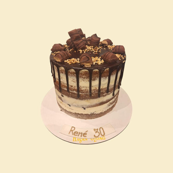 Bueno Drip Cake – Naked Torte mit Nüssen und Schokoboden