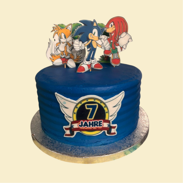 Sonic Torte  mit Esspapier Figuren