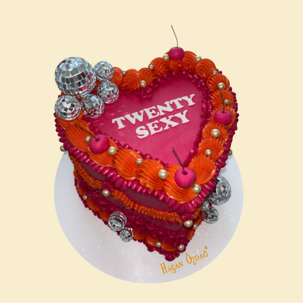 Pinke Herzform Torte Twenty Sexy