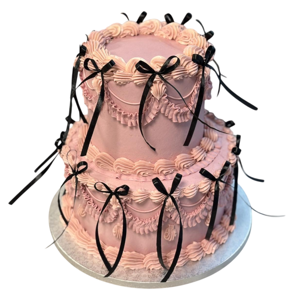 2 Etagen Coquette Torte in Rosa