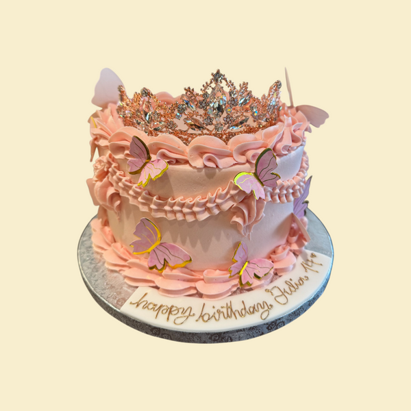 Kronen Torte mit Schmetterlingen