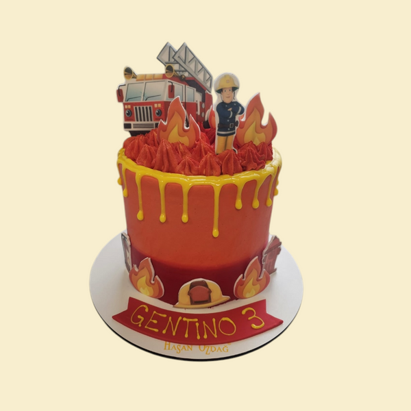 Feuerwehrmann Sam Torte mit Esspapier