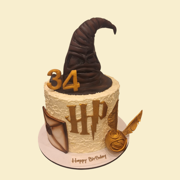 Harry Potter  Geburtstagstorte mit  Hut & Goldener Schnatz