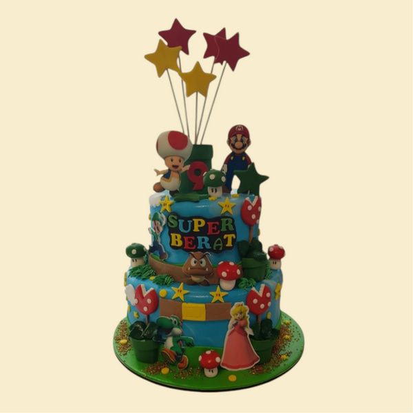 –Zweistöckige Gaming-Torte für Kinder