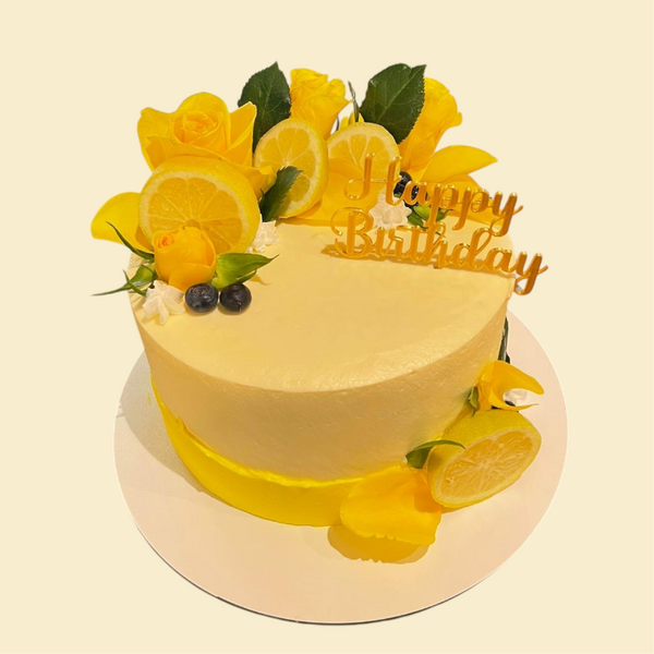 Zitronen-Rosen-Torte