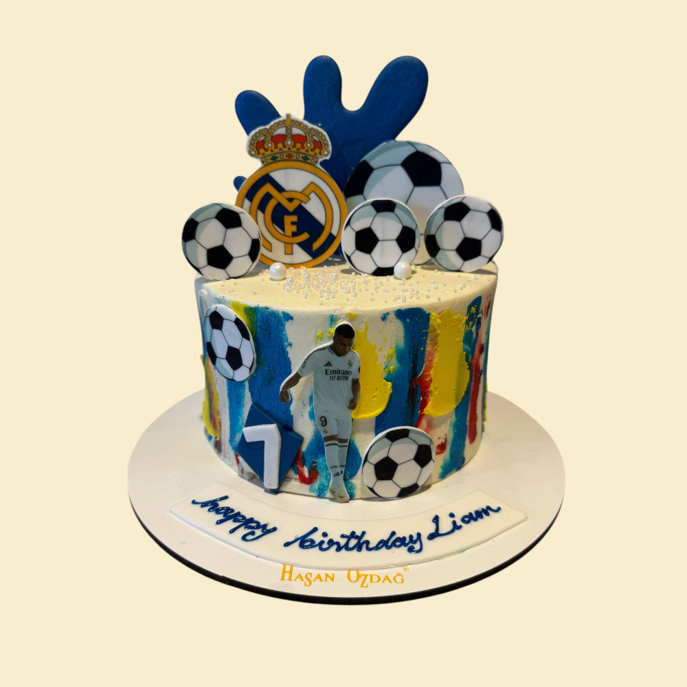 Real Madrid Torte mit Fußballer Mbappe