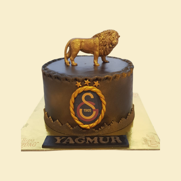 Runde Galatasaray Torte mit Löwe