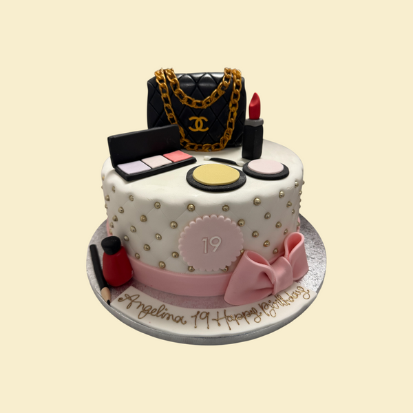 Make-Up Torte mit Tasche, Rauten& Perlen