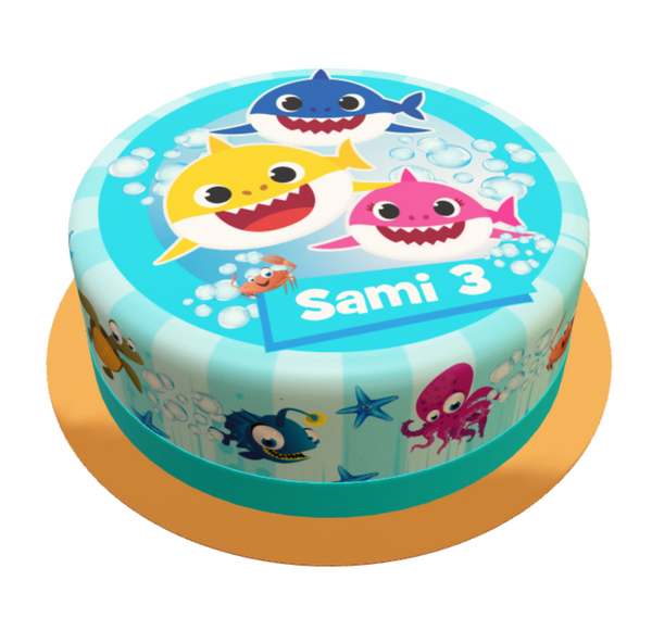 Baby Shark Torte personalisiert mit  Name und Alter