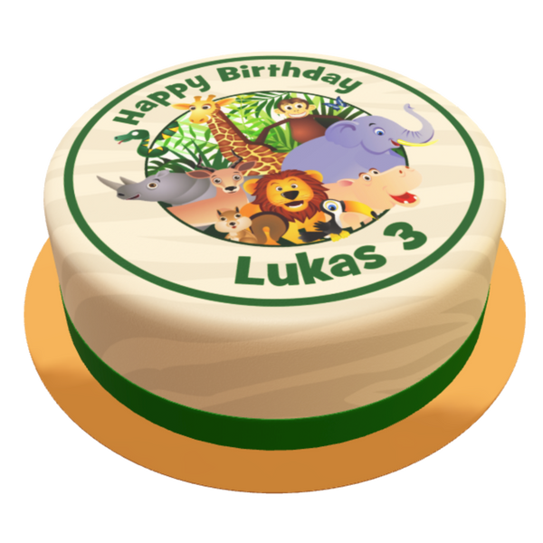 Baby Jungle Torte personalisiert mit Name und Alter