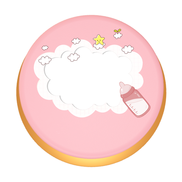 Baby Rosa Torte personalisiert mit Wunschfoto, Name und Alter