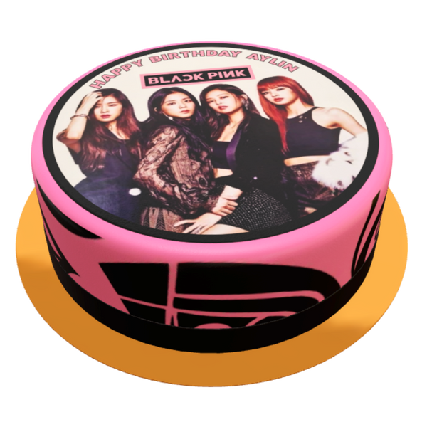 Black Pink Torte personalisiert mit Wunschtext und Name
