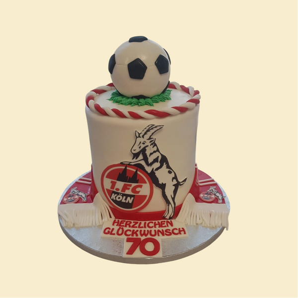 1. FC Köln Fan-Torte – mit Fondant-Fußball & Vereinslogo