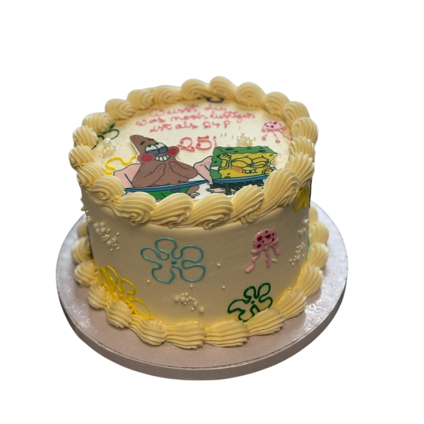 runde Schwammkopf Party-Torte – „What’s Funnier Than 24?“