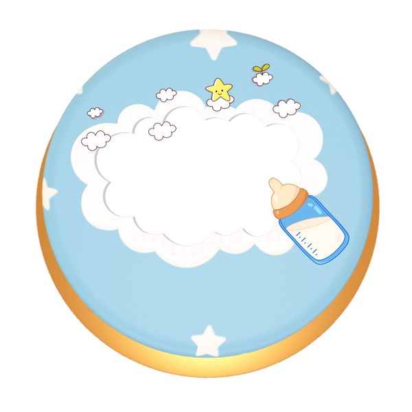 Baby Blau Torte personalisiert mit Wunschfoto, Name und Alter