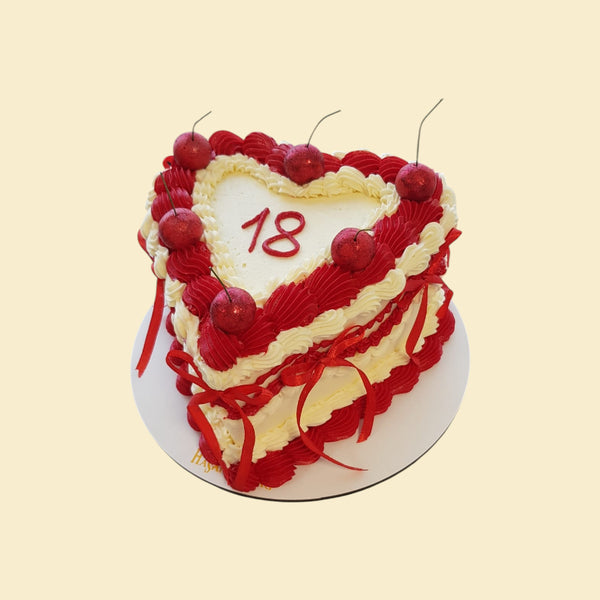 HERZTORTE ZUM 18 . GEBURTSTAG