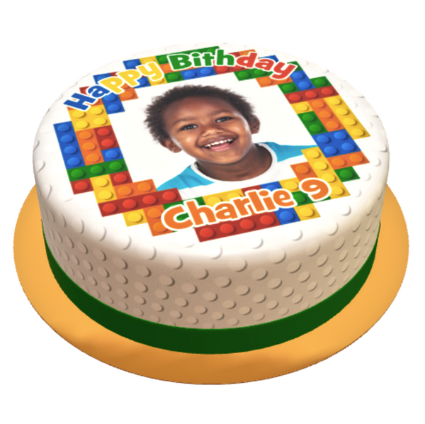 Lego  Torte personalisiert mit Wunschfoto, Name und Alter