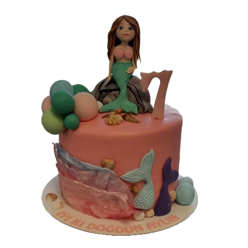 Meerjungfrauen Torte mit modellierter Figur Meerjungfrauen Torte mit modellierter Figur
