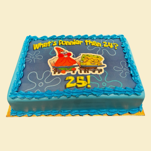 rechteckige Schwammkopf Foto -Torte