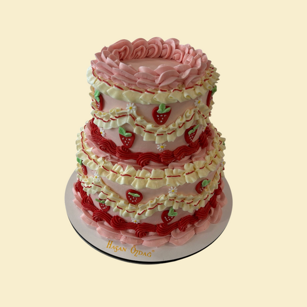 2 Etagen Vintage Erdbeertraum