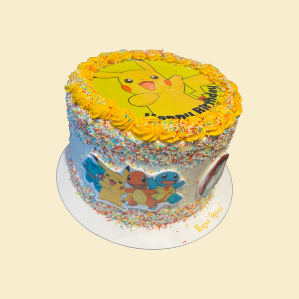 Pokemon Sahne Torte mit Fotodruck