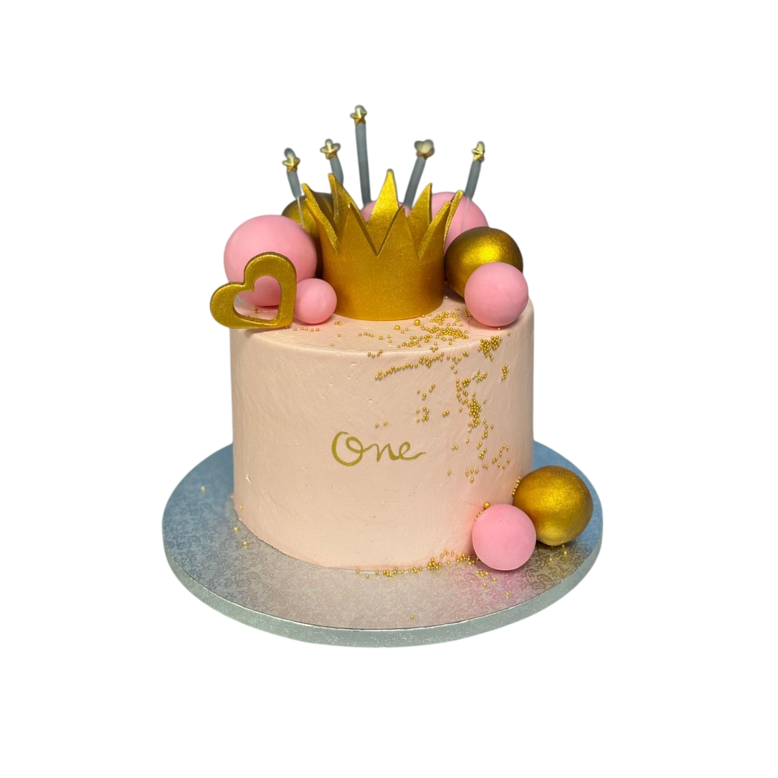 Prinzessinnen-Geburtstagstorte zum 1. Geburtstag – Rosa & Gold Krönche Prinzessinnen-Geburtstagstorte zum 1. Geburtstag – Rosa & Gold Krönche