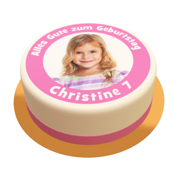Foto Torte personalisiert mit Wunschfoto, Name und Alter