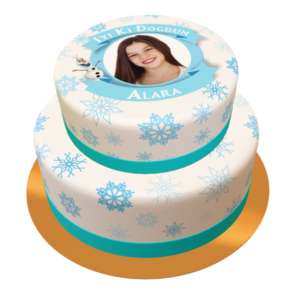 Frozen Foto Torte personalisiert mit Wunschfoto, Name und Alter