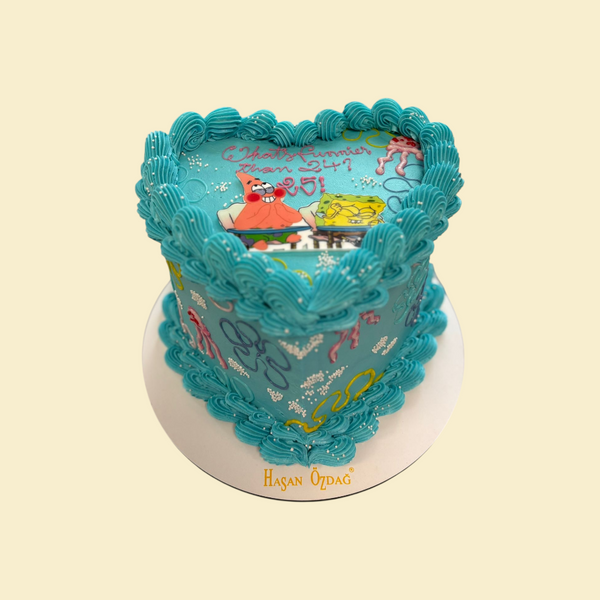 SpongeBob & Patrick Herz-Torte – „What's Funnier than 24?“ ( Buttercreme)