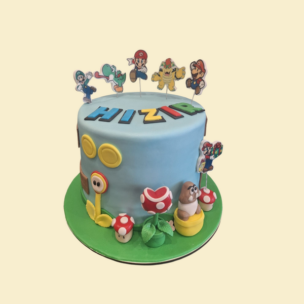 Super Mario Geburtstagstorte mit Esspapierdruck