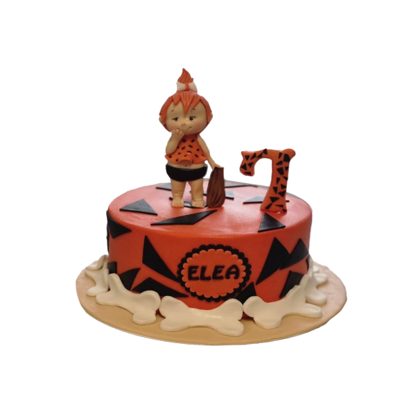 Orangene Feuersteintorte mit knochen