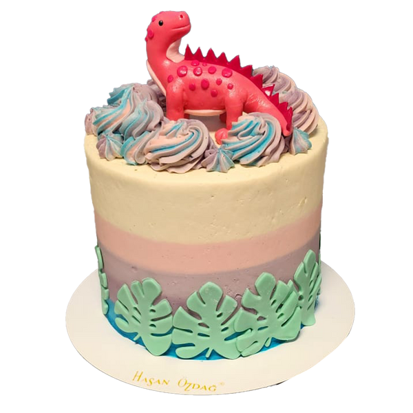 Torte mit pinken Dino