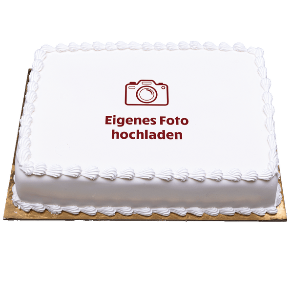 Rechteckige Foto-Torte mit Fondant-Überzug – Individuell gestaltbar