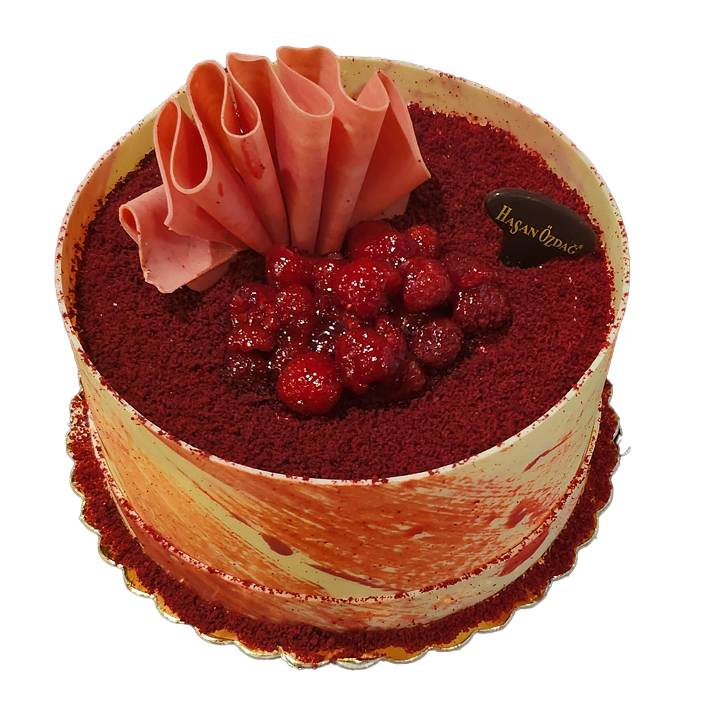 Torte zum Mitnehmen mit Himbeere und weißer Schokolade