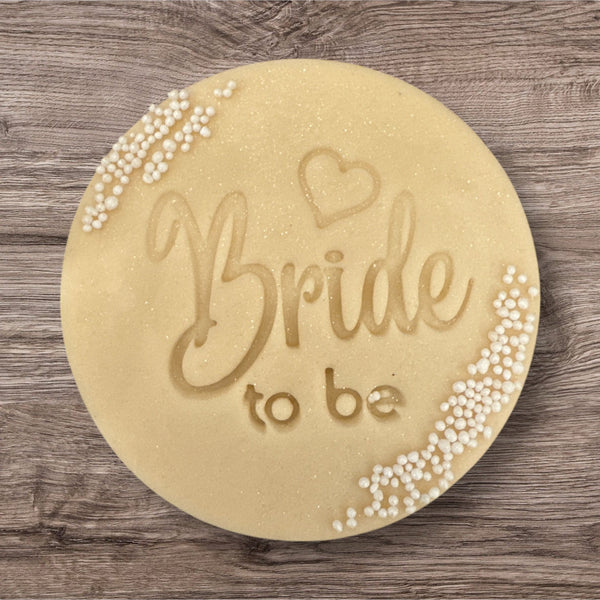 runde personalisierte Bride to be Butterkekse mit Perlen
