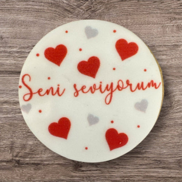 runde personalisierte Kekse mit Wunschdruck