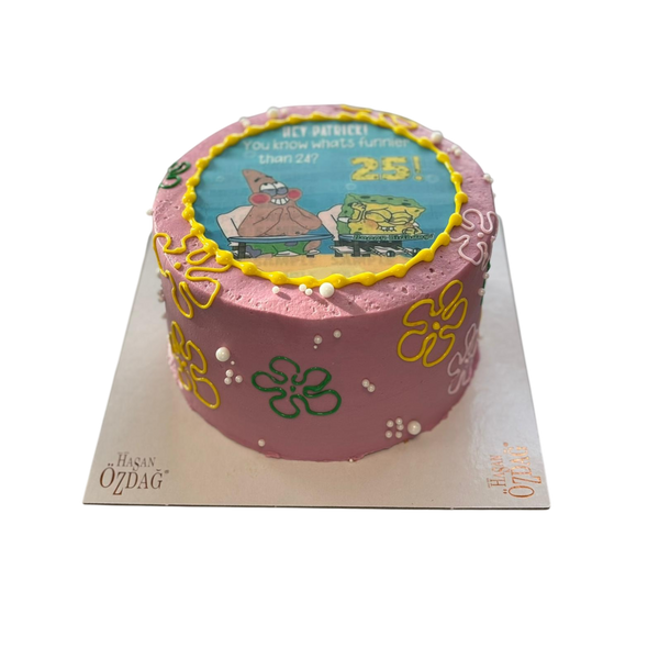 Schwammkopf Torte mit Foto in Flieder