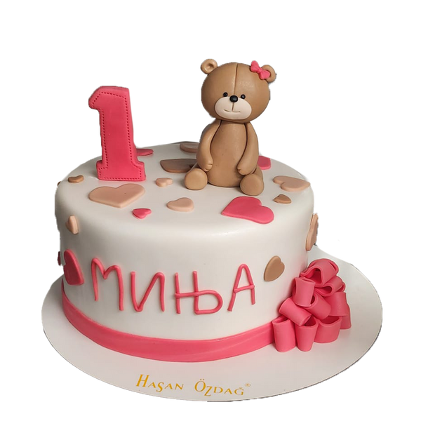 Torte mit braunen Herzen