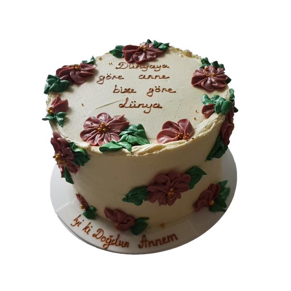 Torte mit roten Blumen