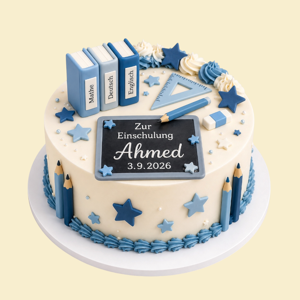 Schulstart-Torte „Blauer Traum“