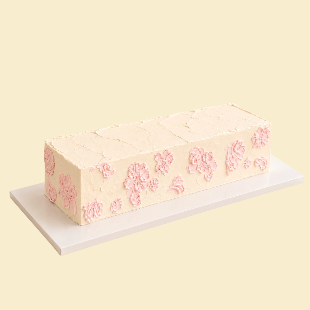 Vintage Blumen Buttercreme-Torte rechteckig