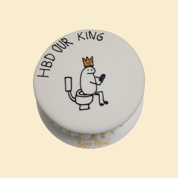 Geburtstagstorte „HBD Our King“ mit witzigem Motiv