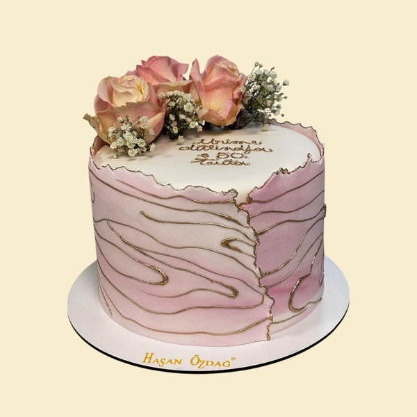 Rosa Blumenglanz Torte – Elegante Jubiläumstorte