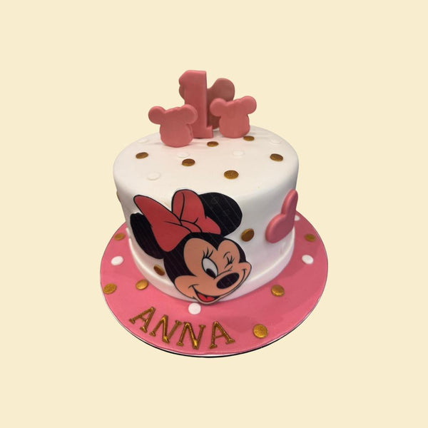 Minnie Maus Geburtstagstorte zum 1. Geburtstag – personalisiert