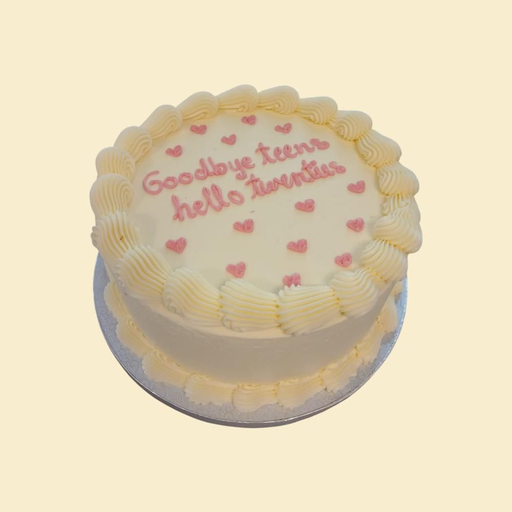 Birthday Cake „Goodbye Teens, Hello Twenties“ – Torte zum 20. Geburtstag