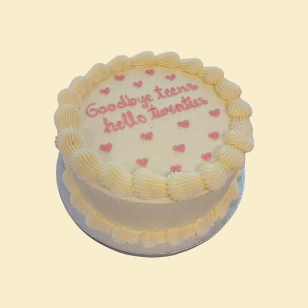 Birthday Cake „Goodbye Teens, Hello Twenties“ – Torte zum 20. Geburtstag