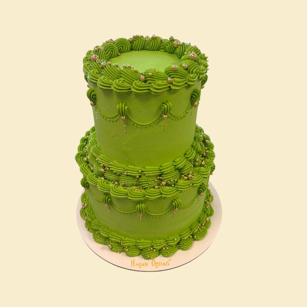 Retro Green Buttercream Cake