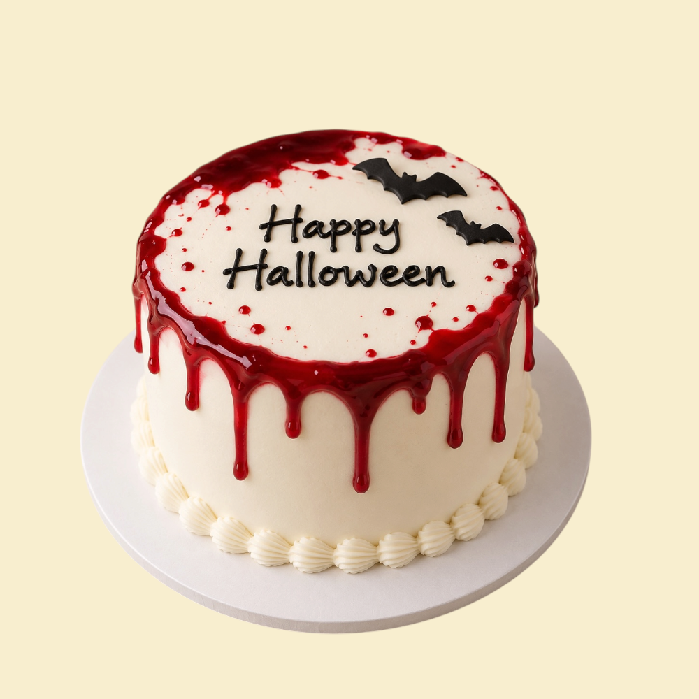 Bloody Halloween – Bento-Torte mit rotem Drip