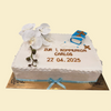 Kommunionstorte mit Spitze, Blumen und Wunschtext