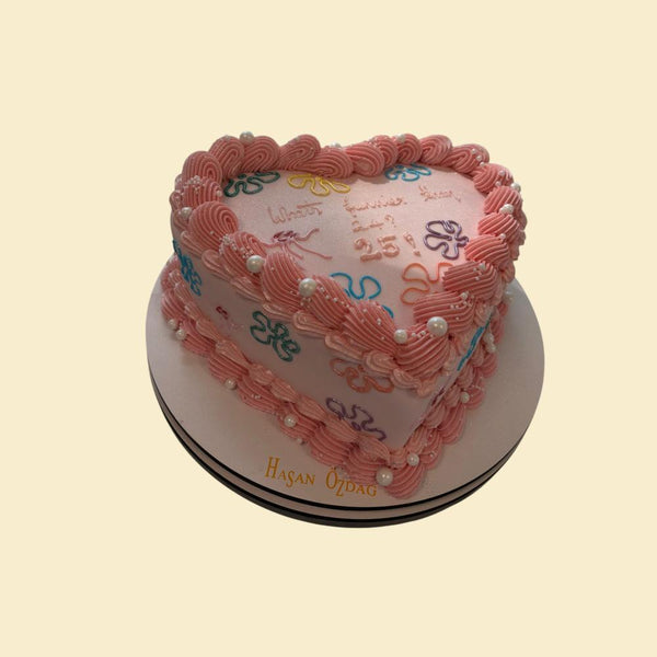 Herz-Torte in Rosa  -Weißt du was noch lustiger ist als 24? (Kopie)